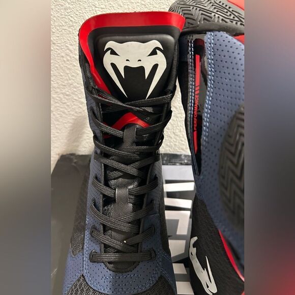 Venum Elite Boxing Shoes - Black/Blue/Red - Size 11.5 - Picture 11 of 14